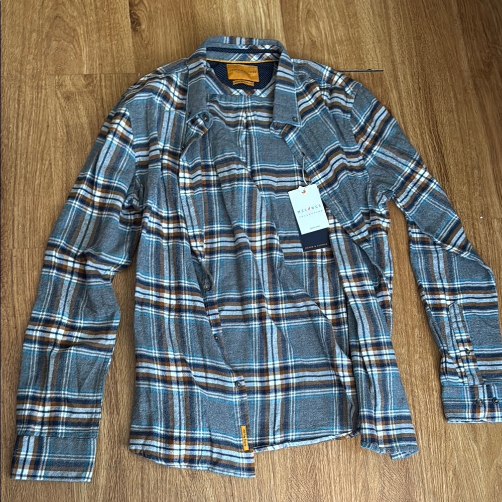 Denim & Flower Blue Plaid Casual Button Down Shirt